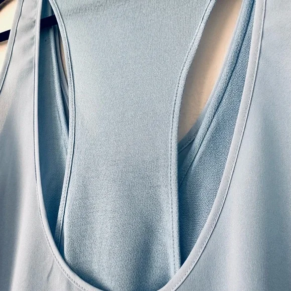 Zara WB Collection Women's Racer Back Tank Top Size Small Layered Light Blue - Picture 6 of 8